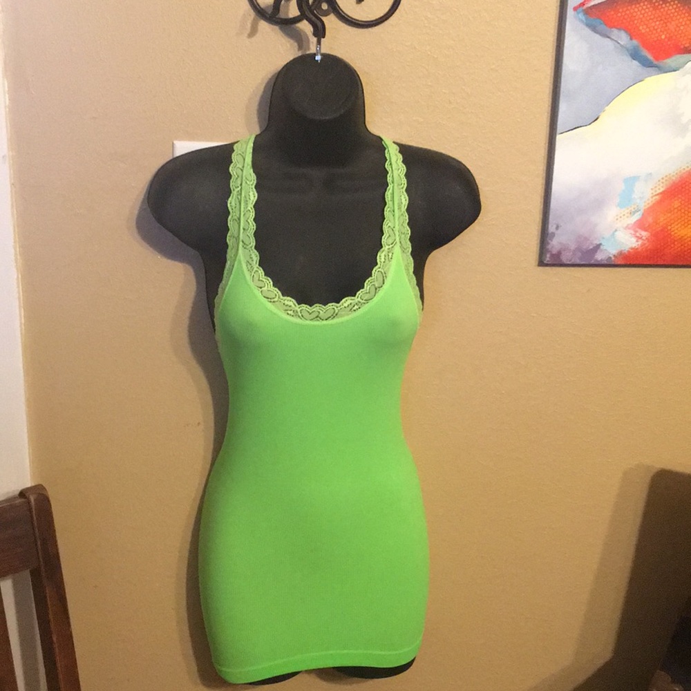 Racer back neon lime green